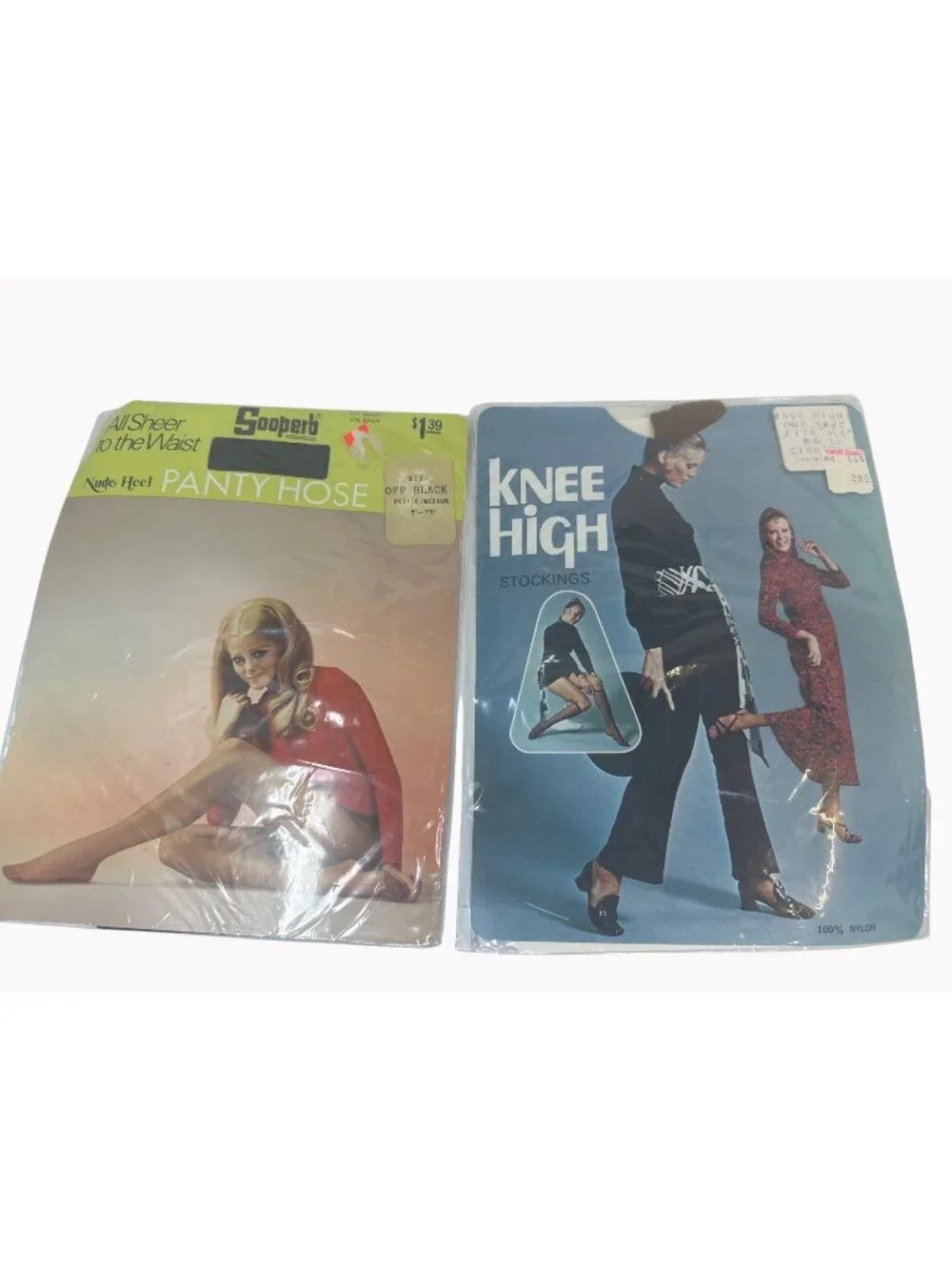 Vintage Nylon Knee High Cinnamon Stockings Sooperb Pantyhose Off Black